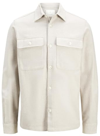 JACK&JONES JPRRAYMOND Melange SOLID Overshirt LS SN skjortjacka, sommar sand/passform: Comfort FIT, M