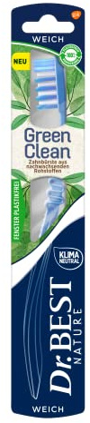 Dr.BEST GreenClean Zahnbürste, Weich (1 Stück) Zahnbürste aus nachwachsenden Rohstoffen