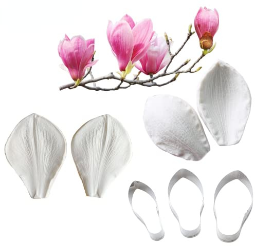 Welink 7 teile/satz Magnolie Blütenblatt Blatt Veiner Silikonform Edelstahl Cutter Form Handgemachte Fondant Blume Form Kuchen Dekorieren Werkzeug