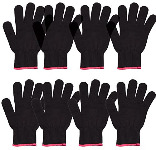 8 Stück Professioneller Hitzebeständiger Handschuh für Haarstyling, Glätteisen Und Lockenstäbe, Hitzeschutzhandschuh Friseur, Schutzhandschuh, Anti Verbrühung Baumwollhandschuhe für linke rechte Hand