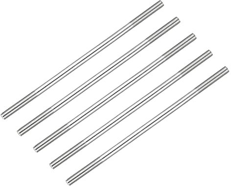 METALLIXITY Doppelseitige Stiftschrauben (M5-Gewinde 150 mm Länge) 5 Stück, 304 Edelstahl-Doppelgewindestangenbolzen – für die Hauswartung