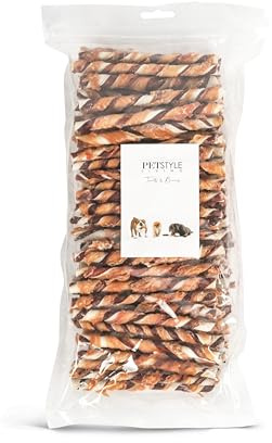Petstyle Living Bâtonnets à Mâcher au Poulet et Bœuf - Collation pour Chien - 12,5cm - 100 pièces