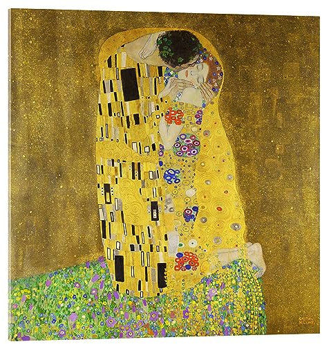 Posterlounge Der Kuss Acrylglasbild von Gustav Klimt 70 x 70 cm Gelb Wandbilder Wanddeko