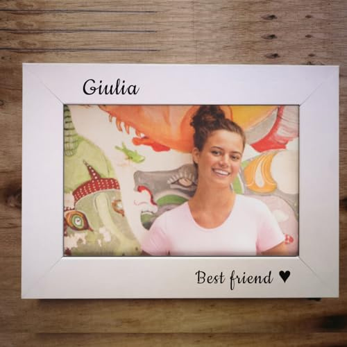 Giomel Cornice Portafoto con Dedica e Foto Inclusa Personalizzata con Incisione in Bambù Personalizzabile con Testo Idea Regalo Simpatica ed Originale per ogni Occasione