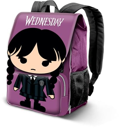 Wednesday Mercoledì Chibi-Zaino Espandibile EXP, Lilla, 30 x 45 cm, Capacità 28 L