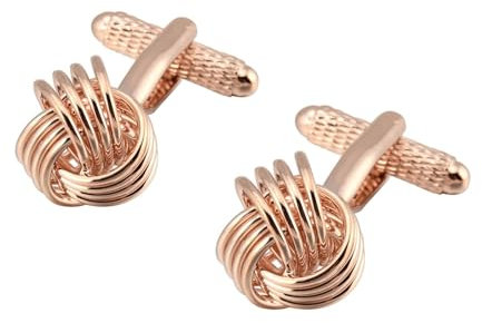 Daesar Hemd Manschettenknöpfe Herren, Personalisierte Manschettenknöpfe Knoten Hochzeit Manschettenknopf Rosegold, Cufflinks Shirt for Men