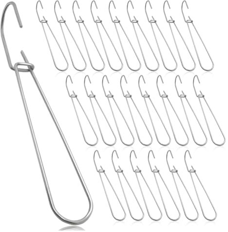 AIDIRui 24 Stück 18 cm Metallmuster-Haken, Schnittmuster, Aufhänger, einfach zu bedienen, silberfarben