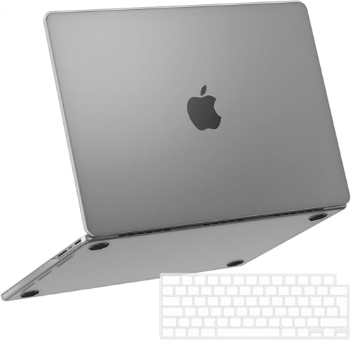 NPUOLS Hülle für MacBook Pro 14 Zoll 2021-2026，Halbtransparentes Grau | A3426 A3427 A3434 A3112 A3401 A3185 A2992 A2918 A2779 A2442 mit M5 M4 M3 M2 M1，Originalfarbe Bewahren & EU Tastaturabdeckung