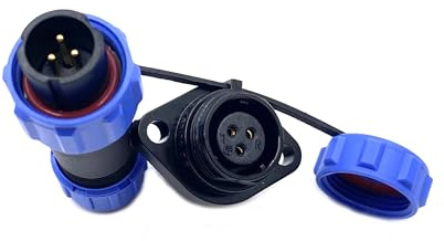 SP13 3 poli Aeronautica Connettore, IP68 Impermeabile 3Pin flangiata a 2 fori Nessuna Saldatura Connettore Elettrico Maschio Spina e Femmina Presa Adattatore 250V 13A 14AWG Cavo (Cablaggio a Vite)
