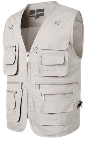 Bauzuoyo Herren Outdoor Weste Cargo Weste Arbeitsweste Herren Dünne Anglerweste Mit Vielen Taschen Leicht Softshelljacke Ohne Ärmel Multifunktionsweste Einfarbig Westen Sommerweste Sportwesten