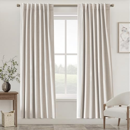 UHITECH Verdunkelungsvorhänge für Schlafzimmer, Fenster, 203 cm lang, Schiebetür-Verdunkelungsvorhang für Wohnzimmer, Verdunkelungsvorhänge, Thermovorhänge, 2 Paneele, schalldicht