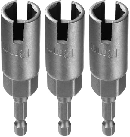 QUARKZMAN 3 Stück H13 Flügelmutter-Schraubendreher 13mm metrische 6-Punkt-Steckdose 1/4 Sechskantschaft Power Deep Slot Flügelmutter Bohrer Bit CR-V Stahl