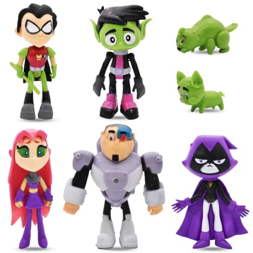 Minifigurer, 7 st Ti-Tan Figurset, Figurer, Dekoration, Cake Topper, Bildekoration, Födelsedagsfest Tårta, Dekorationstillbehör