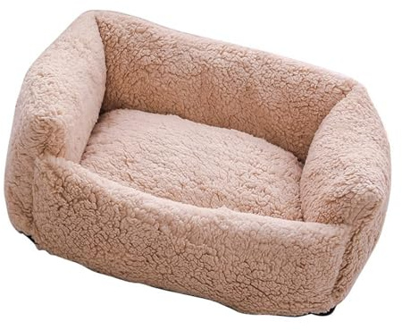 Ksikdeg Nid De Chat en Fourrure Réversible Tissu Lavable Literie Épaisse Et Chaude Antidérapant pour Chatons Lit Polaire Épais Animaux De Compagnie L'intérieur