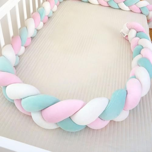 RZYW Cushion Side Protectors Thick Soft Breathable Side Protectors Bed Guard Rail Surrounds Cushions All Round Braided Pillow for Room Beds,S8,250CM