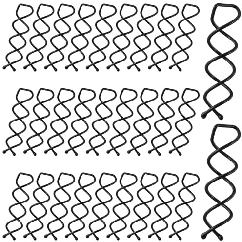 Molain 30 stycken spiral hårnålar, 5 cm spinpins hår spiral hårklämma hårtillbehör vridbara hårspännen för uppsticksfrisyrer och gör-det-själv-styling (svart)