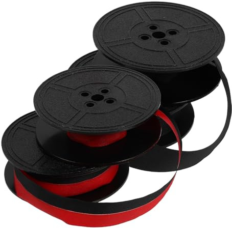 JEWEDECO 2 Stück Schreibmaschinen Farbbänder Nylon Doppelspule Schwarz Rot für Vintage Schreibmaschinen Kompatibel mit Feiyu Held Changkong Bürogebrauch