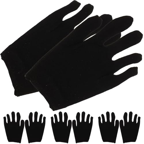 DRESSOOS 12 Pairs Moisturizing Cotton Work Gloves Protective Industrial Hand Gloves for Jewelry Handling Gardening Cleaning and Outdoor Manual Tasks Medium Black