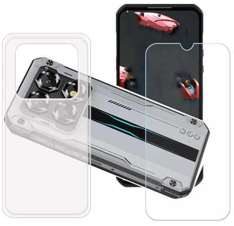 GYDQQKJ Funda para Oukitel WP60 + Vidrio Protector de Pantalla Cristal Templado Film, Translúcido Suave TPU Silicona Cover Carcasa Caso Case para (7.20)
