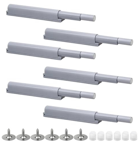 6PCS Pestillo Magnético para Puerta, 10mm, para Muebles sin Manijas, Mecanismo Push to Open para Cajones y Puertas, Diseño Moderno para Muebles
