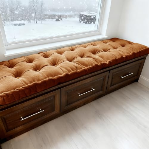 WLXFF Cojín de Suelo Acolchado, Cojín de Banco para Interiores y Exteriores, Cojines de Banco de 4 Pulgadas de Grosor, para Jardin, Zapatero, Asientos de Sofa, Palets, Porche,No2,200x50cm