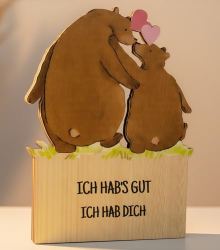 Jahrestag Geschenk für Ihn Sie, Holzkarte Hochzeitstag Geburtstagskarte | Hochzeitskarte Liebeskarte Valentinstag Geburtstag Ich Liebe Dich Partner Geschenk für Frauen Männer Ehefrau Ehemann