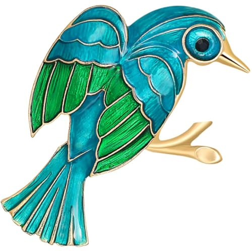 Veemoon Broche Oiseau en Alliage Solide, Broches Oiseaux pour Femmes, Épingle pour Vêtements et Paquet, Accessoire de Mode Coloré et Résistant, Présent Anniversaire, Usage Quotidien