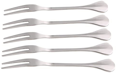 Zerodis Ensemble de Fourchettes à Brochettes de Barbecue en Acier Inoxydable, 5 Pièces, Support de Maïs de Barbecue épaissi pour la Cuisine Maison, Fruits, Collations, Brochette de Hot-dog