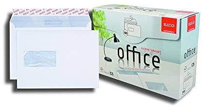 ELCO Office Versandtasche C5 100 g/m² FSC-zertifiziert mit Haftverschluss 90 x 45 mm in Shop-Box 100 Stück weiß