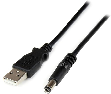StarTech Cable Alimentación 1m USB a Barril Tipo N 5V DC (USB2TYPEN1M) | Alimenta dispositivos de barril N de 5V desde un puerto USB, Hasta 0, 9A