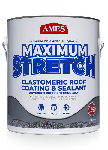 AMES RESEARCH LABORATORIES MSS1 Maximum Stretch Roof Coating, 1 Gallon, White