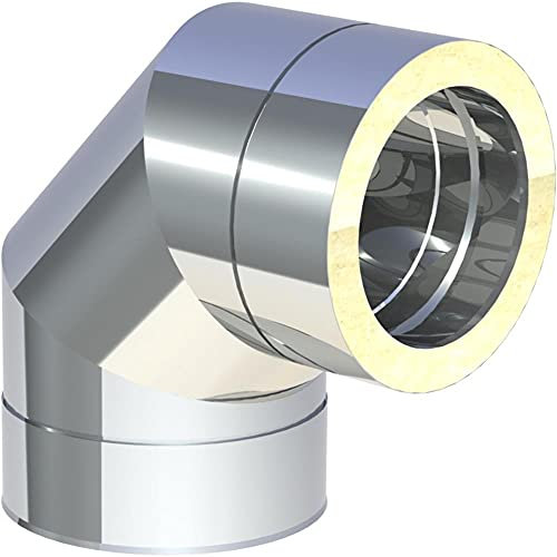 Edelstahl Schornstein Doppelwandig - Winkel 90° starr - (Ø 150 mm)