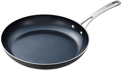 Kyocera Keramikpfanne, Bratpfanne mit keramischer Antihaft-Beschichtung, 30 cm, frei von PFAS/PTFE, Griff aus Edelstahl, für alle Herdarten geeignet