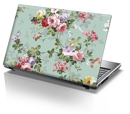 TaylorHe 15,6 Autocollants en vinyle coloré avec motif pour ordinateur portable (38cm x 25,5cm) Laptop Skin fleurs colorées