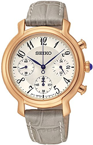 Seiko Orologio Cronógrafo al Quarzo Donna con Cinturino in Pelle SRW872P1_1