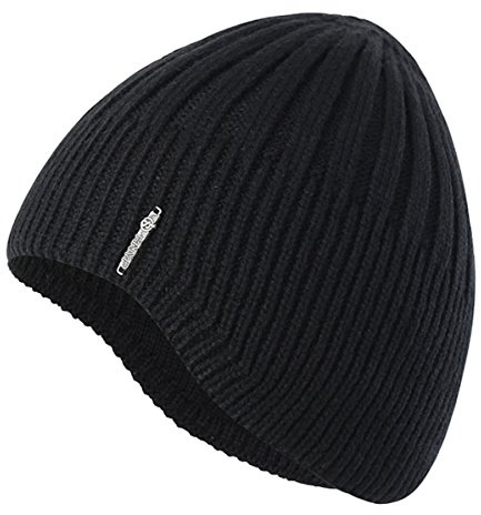 Home Prefer Kids Boys Toddler Knit Beanie Winter Warm Skull Hat Ears Covers Black