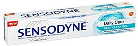 4 x SENSODYNE Daily Care Zahnpasta - Deep Clean Gel - 24/7 Pflege für empfindliche Zähne - 75 ml