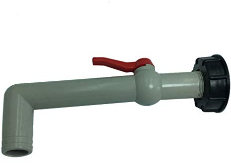 Gazechimp IBC-Hahn Kugelhahn Tankanschluss Adapter Auslaufventil Schlauchanschlussstück für 1000L Tank Behälter Container - 60mm 1 Zoll 90 Grad verlängert