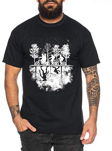 Stranger Upside Down - T-Shirt pour Homme Things Demogorgon Elfie Dustin Jane Hopper Upside Down TV blu-Ray DVD, Farbe2:Noir, Größe2:Medium