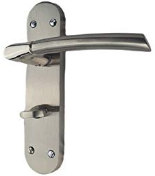 Golden Grace Indiana Bathroom Door, Satin Stainless Steel, 182x45mm | Supplied in pairs with a 7.9mm spindle and fixings for a quick setup, pairing duo polished and satin accents on metal.