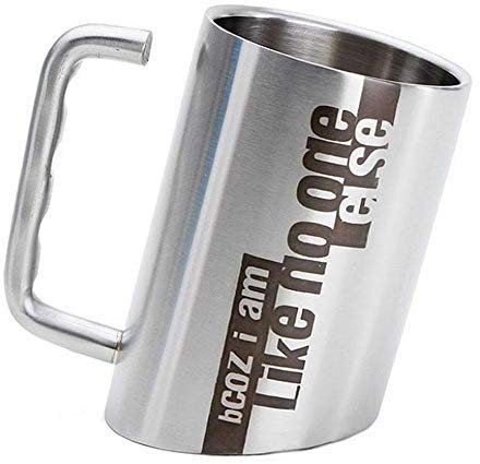 PrimeChef Inclined « Parce Que Je suis Contrairement Tous Les Autres » Tasse Walled Double en Acier Inoxydable, 250 ML | Mug-Act-006 , Multicolore , One