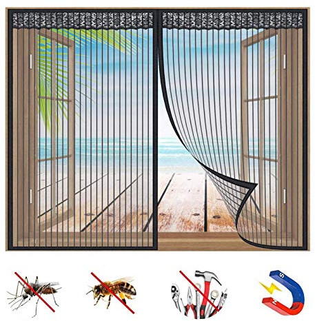 Moustiquaire Fenêtre Magnétique, Rideau de Fenêtre pour Prévenir Moustiques et Insectes, Fermeture Automatique Adsorption Magnétique, pour FenêTres ou Porte-Black-b|| 47x51inch(120x130cm)