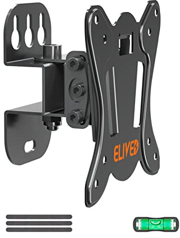 ELIVED Monitor Wall Mount Tilt and Swivel TV Wall Bracket for Most 13-30 Inch LED, LCD, OLED Flat or Curved TVs with VESA 75x75mm-100x100mm up to 15KG, Tilting TV Wall Mount EV028