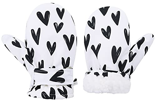 Durio Moufles de ski pour enfants - Coupe-vent - Chaudes - Gants d'hiver - Gants de ski pour garçons et filles - Noir - Amour 2-4 ans (taille M)