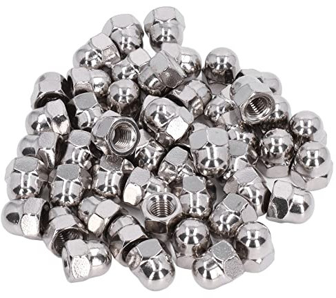 50 Pièces écrou Borgne en Acier Inoxydable, Kit D'assortiment de Capuchons Hexagonaux M3 M4 M5 M6 M8 M10 M12(M4)