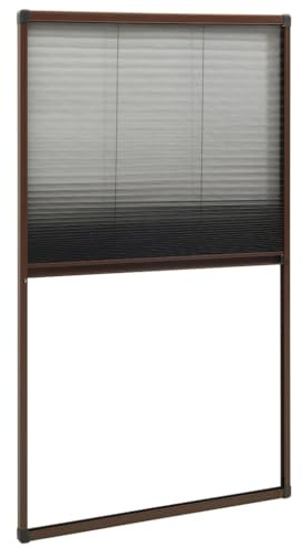 vidaXL Zanzariera Plissettata Finestre in Alluminio Marrone 80x160 cm