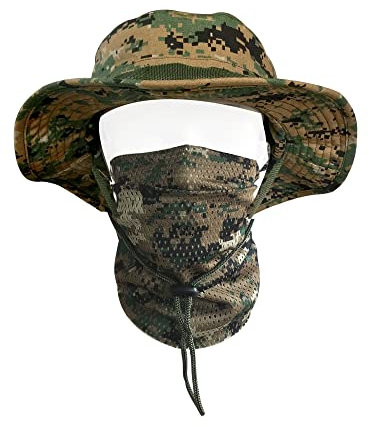 QMFIVE Taktische Boonie Hut Schal Unisex Camouflage Abgerundete Hut Fischer für Tactical Airsoft Paintball Aufstieg Camping (A-AOR2, 1)