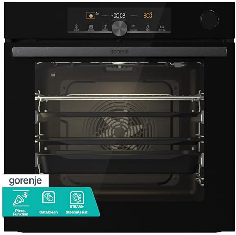Gorenje OptiBake Advanced BSA 6747 A04BGWI Einbau-Backofen/Wifi Connected / 77L / Heißluft/CataClean/AutoBake/Touch Bedienung/Teleskopauszüge/SteamAssist/PizzaMode 300°C/schwarz