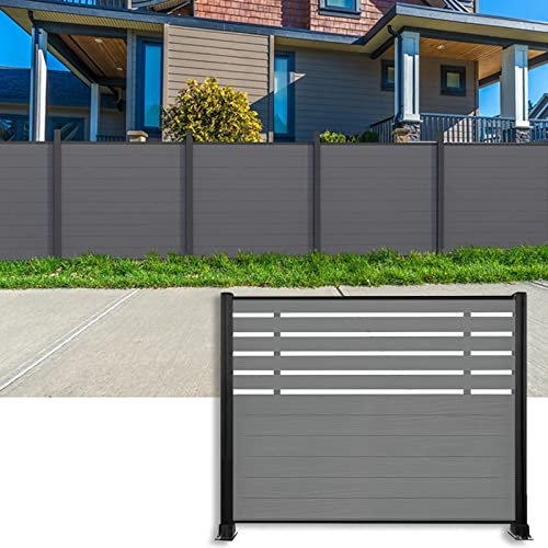 WPC Sichtschutzzaun 100 120 140 160 180 Cm Outdoor Sichtschutz Hof Terrassen Paneel Aluminium Zaunpaneele, Patio Deck Flur Metallgeländer WPC Sichtschutzwand, Pool-Sonnen-Abstandshalter Aus Holz Und K
