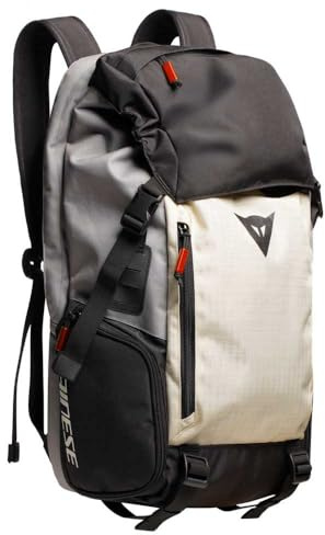 Dainese - D-Throttle Explorer - Zaino Moto da 27L da Viaggio, Pratico, Capiente e Versatile, con Scomparto per Computer, Bianco Peyote, 27 Litri